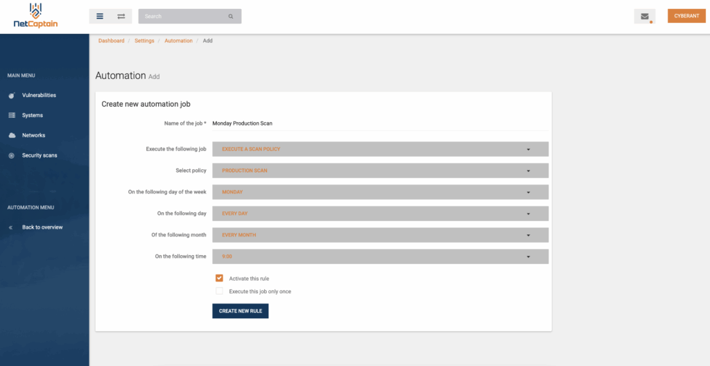 NetCaptain automations