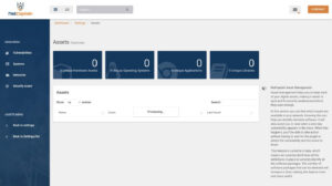 Het assets-overzicht met tellers voor hardware, besturingssystemen, applicaties en libraries